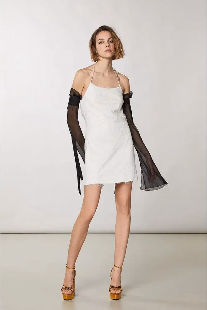 Patrizia Pepe Silver Nylon Cocktail Dress