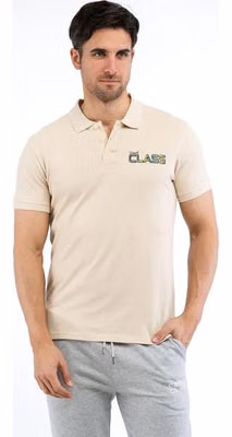 Beige Cotton Polo Shirt