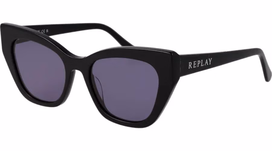 Replay Black Plastic Sunglasses