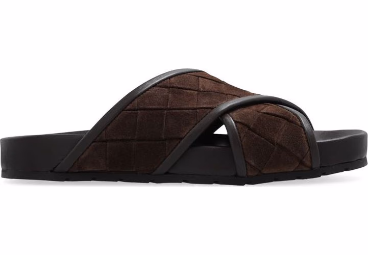 Bottega Veneta Brown Lamb Leather Flat Sandals