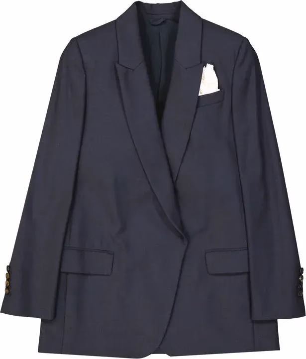 Brunello Cucinelli Blue Virgin Wool Blazer