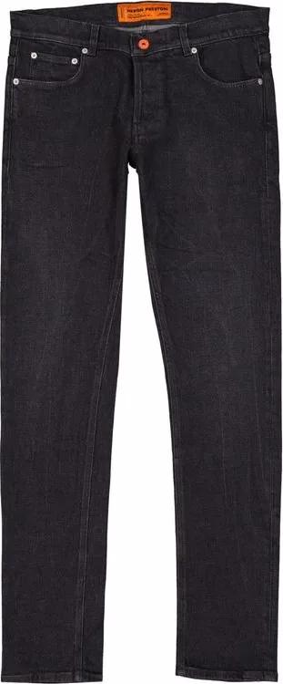 Heron Preston Black Cotton Slim Fit Jeans