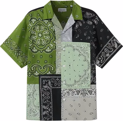 Bicolor Cotton Shortsleeve Shirt