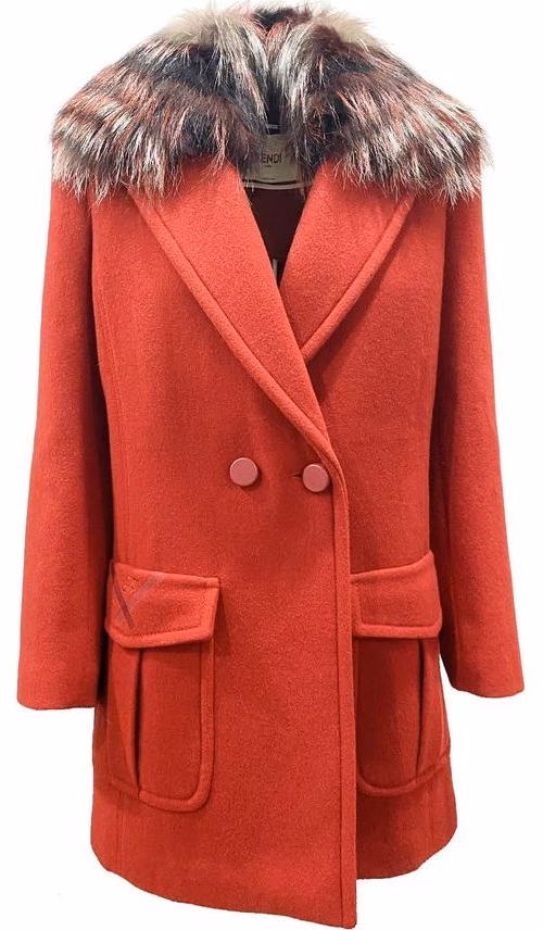 Fendi Multicolor Virgin Wool Coat