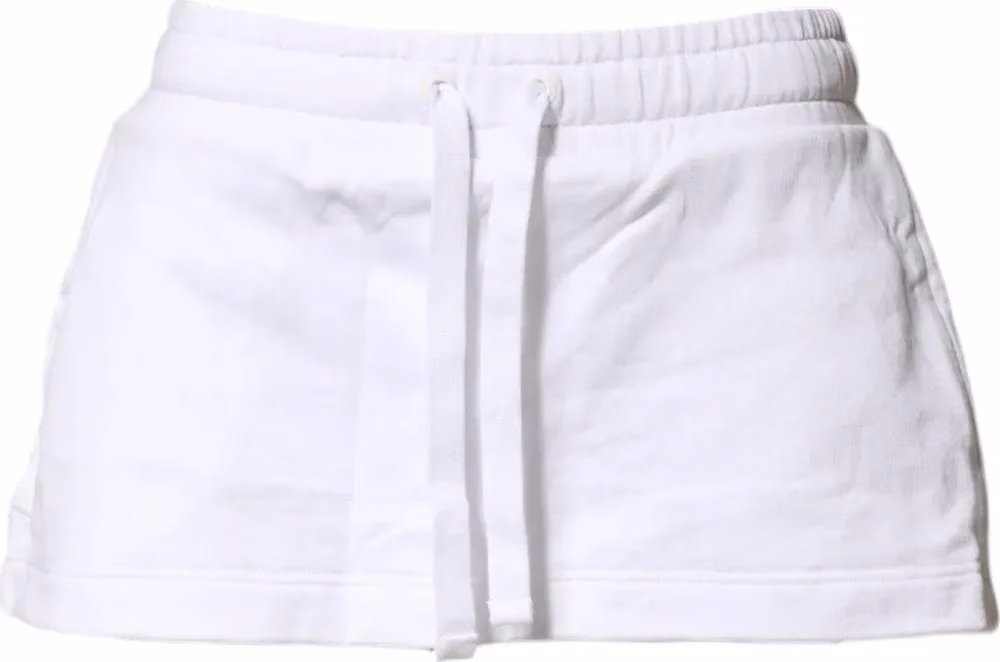 Dolce & Gabbana White Cotton Blend Mid Waist A-line Mini Skirt