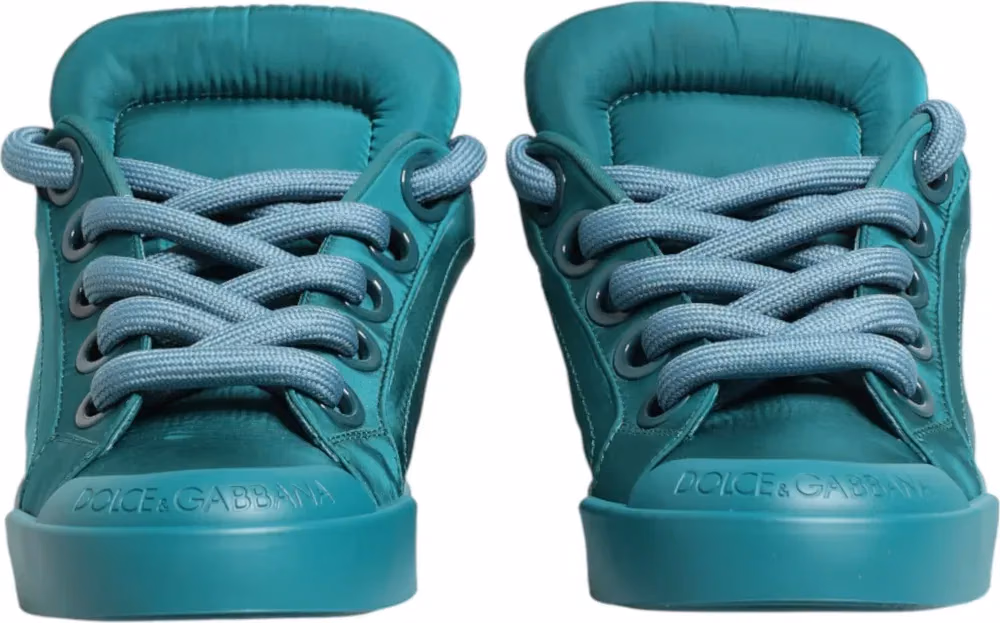 Dolce & Gabbana Teal Portofino Men Low Top Sneakers Shoes