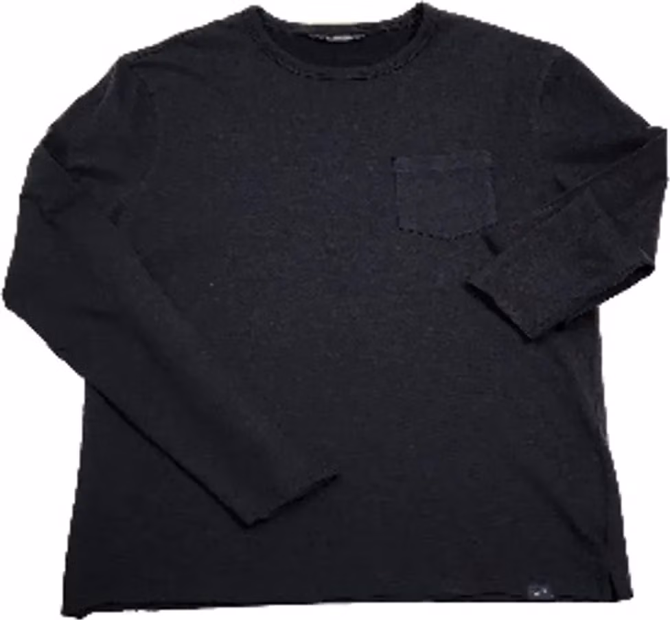 Gas Black Cotton Long Sleeve T-Shirt