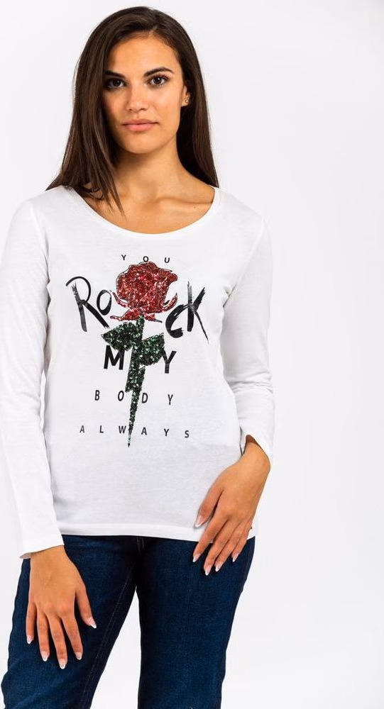 Gas White Cotton Long Sleeve T-Shirt