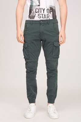 Green Cotton Cargo Pants