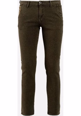 Brown Cotton Casual Pants