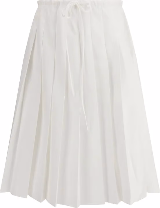 Prada White Cotton Long Skirt
