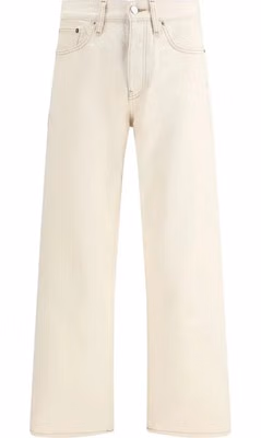 Beige Cotton Relaxed Fit Jeans