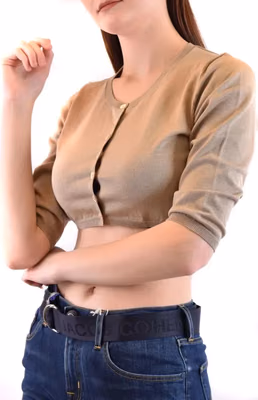 Brown Cotton Cardigan