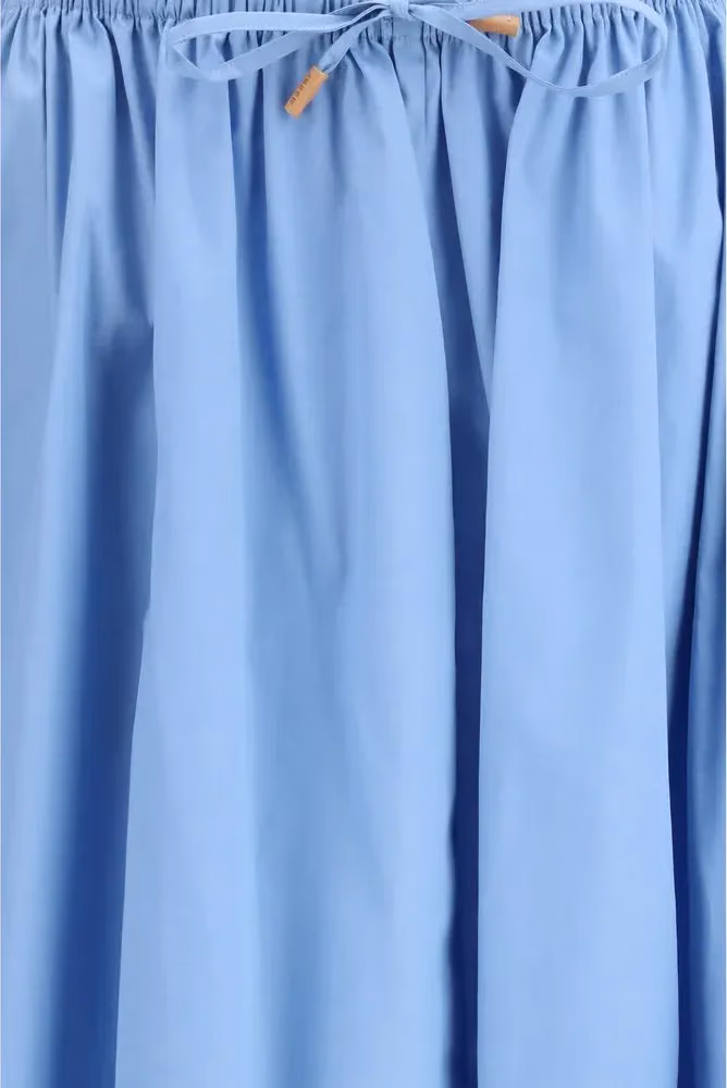 Marni Blue Cotton Midi Skirt