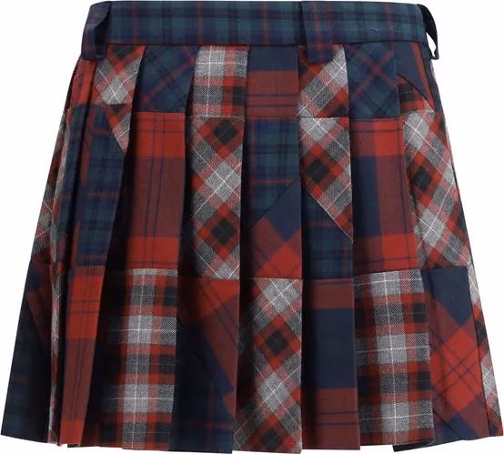 Miu Miu Multicolor Wool Mini Skirt