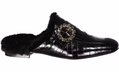 Black Calfskin Mules
