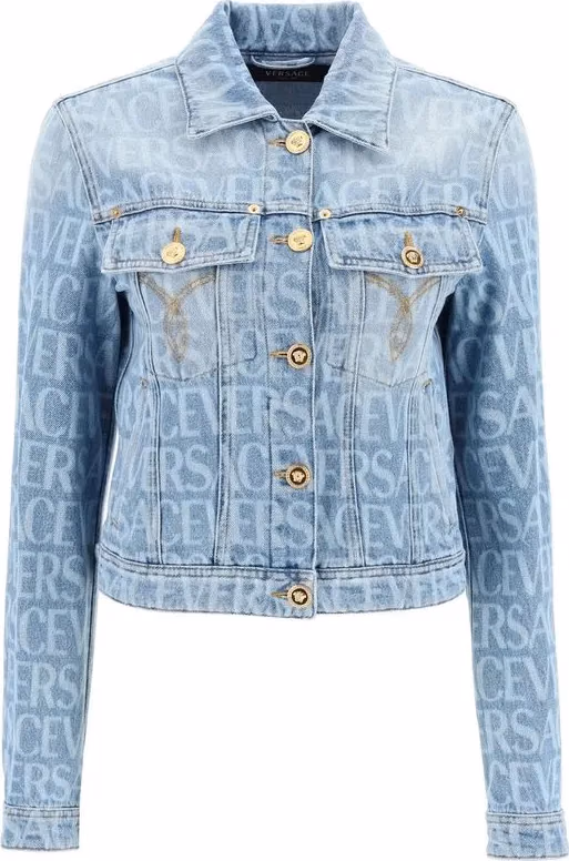 Versace Blue Cotton Denim Jacket