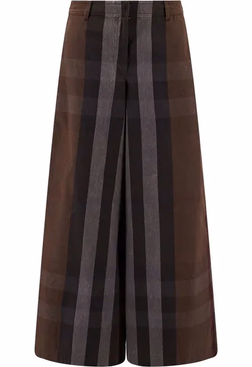 Burberry Brown Cotton Casual Pants