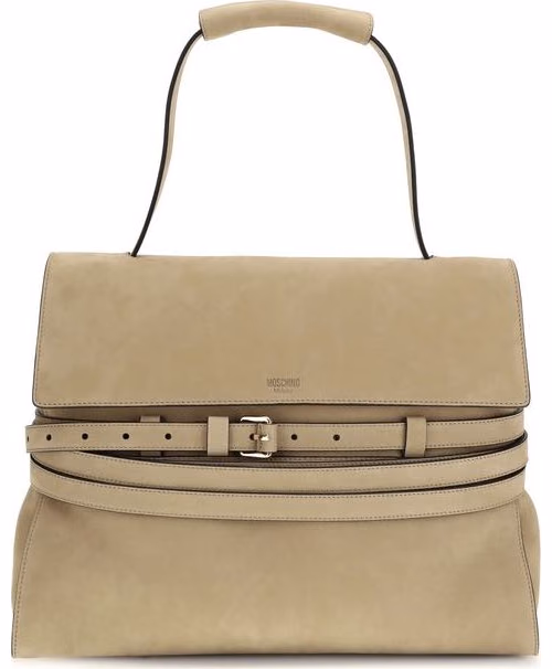 Moschino Beige Calf Leather Bos Taurus Handbag