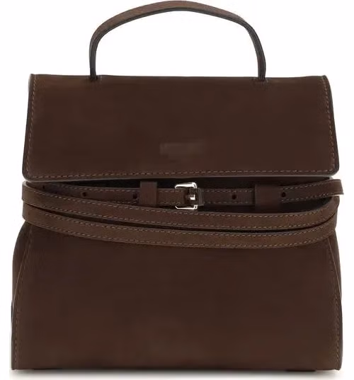 Moschino Brown Calf Leather Bos Taurus Handbag