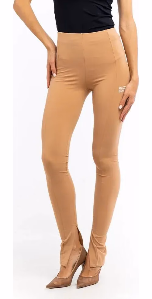 Patrizia Pepe Beige Nylon Leggings
