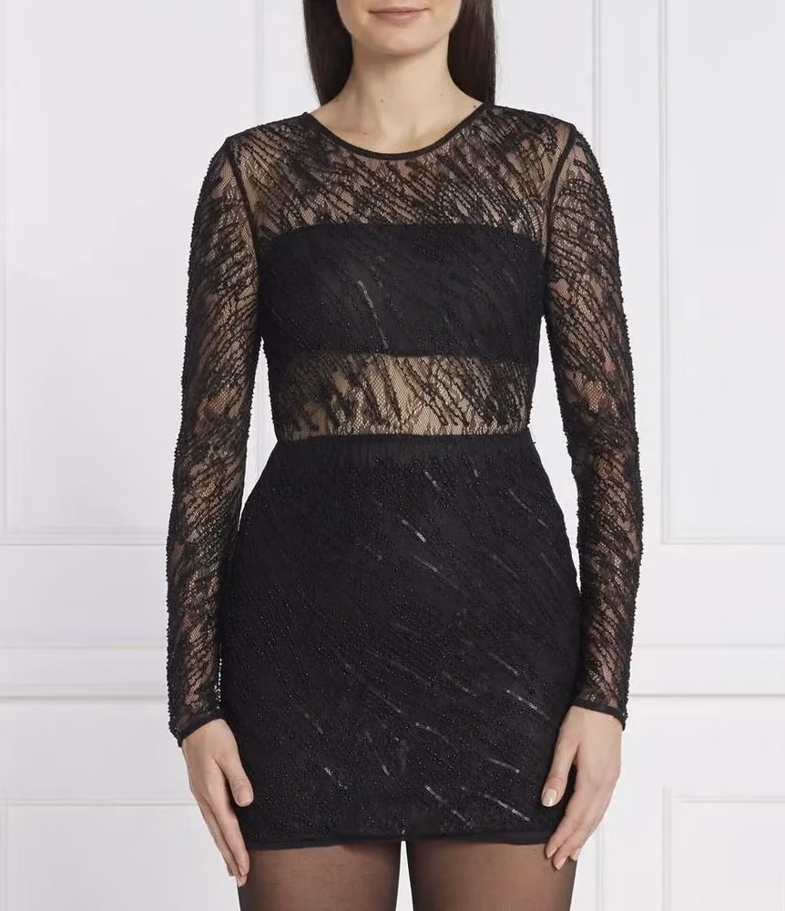 Patrizia Pepe Black Nylon Cocktail Dress