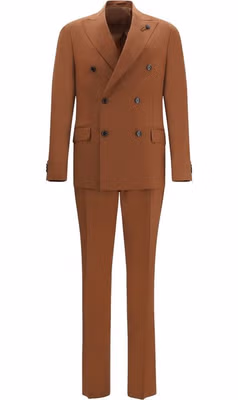 Brown Cotton Two-Piece Suit