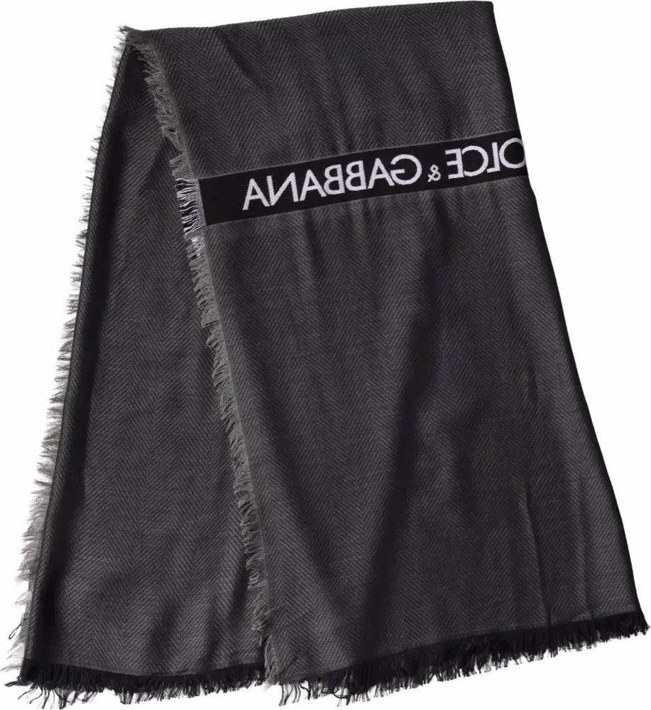 Dolce & Gabbana Black Modal Warmer Shawl Fringes 140cm x 134cm Men Scarf