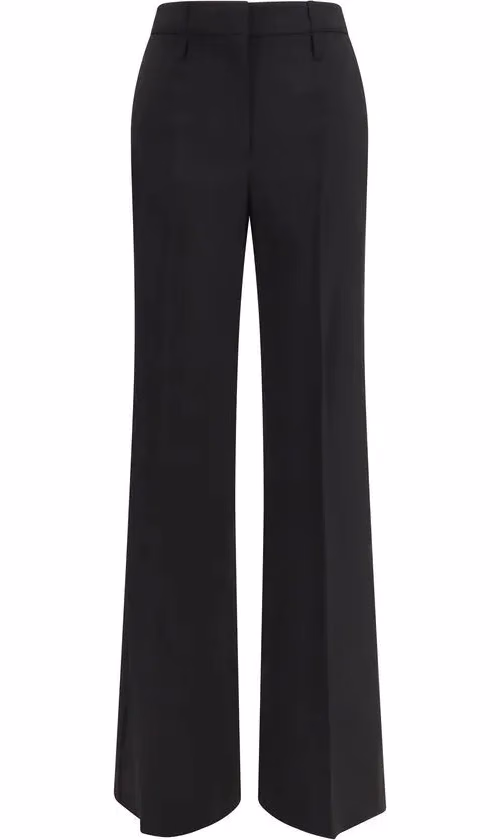 Max Mara Black Wool Flared Pants