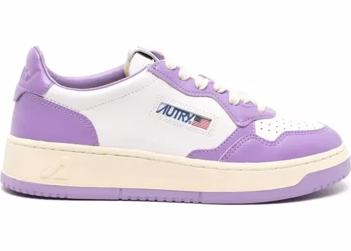 Autry Purple Leather Low Top Sneakers
