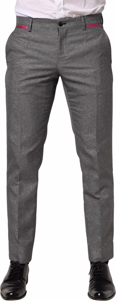 Dolce & Gabbana Gray Viscose Skinny Men Dress Trouser Pants