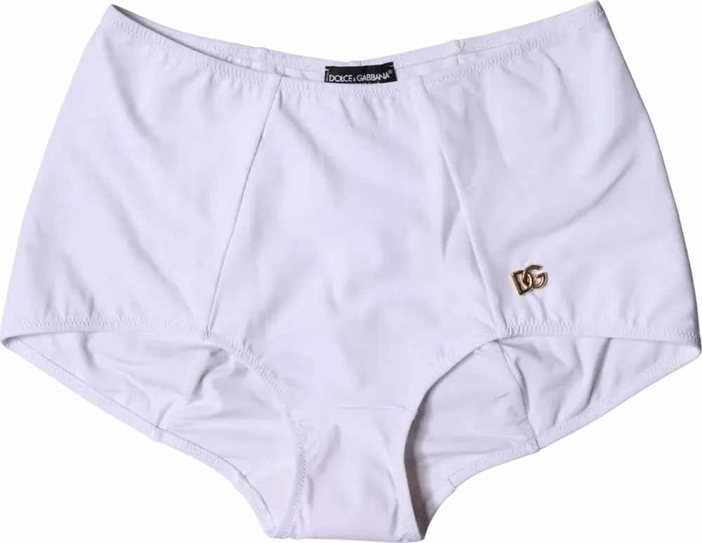 Dolce & Gabbana White Logo Girdle High Waist Panty Underwear