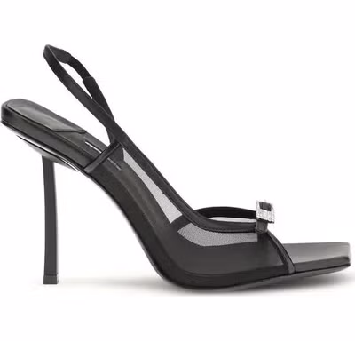 Black Calf Leather Bos Taurus Stiletto Heel Sandals