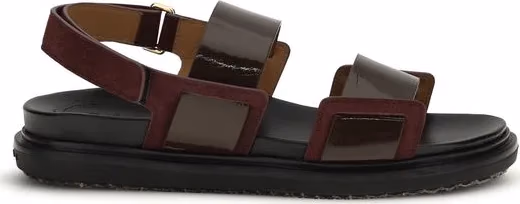 Marni Black Calf Leather Bos Taurus Strap-On Sandals