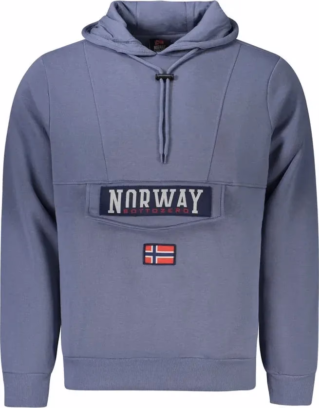 Norway 1963 Blue Cotton Men's Hooded Sweater