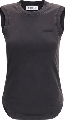 Black Cotton Sleeveles T-Shirt