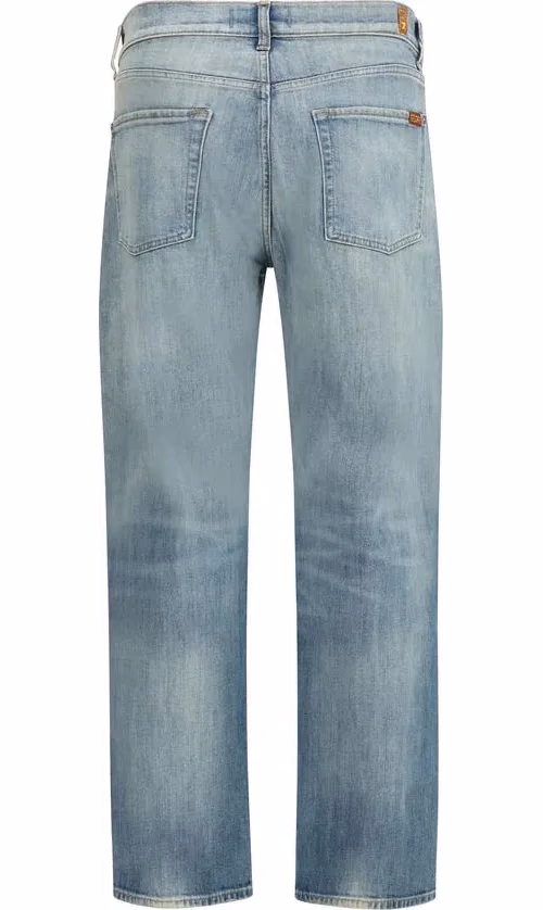7FOR Blue Cotton Relaxed Fit Jeans
