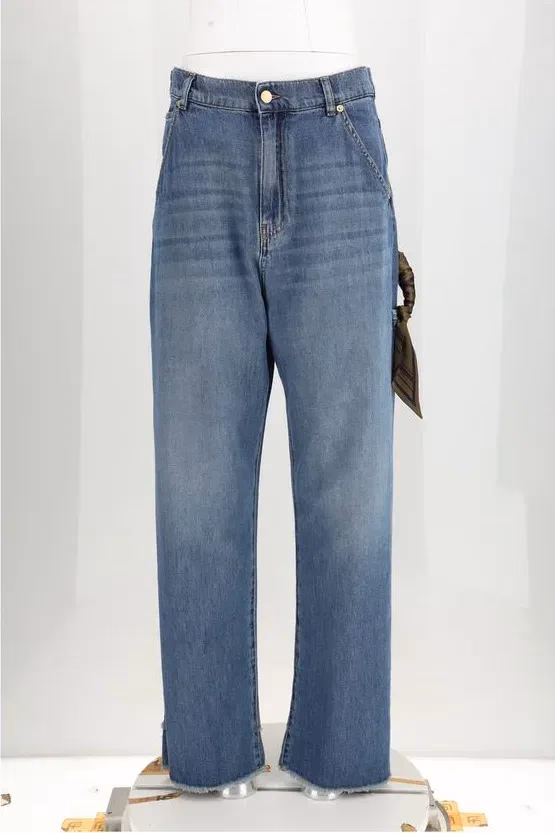 Darkpark Blue Cotton Relaxed Fit Jeans