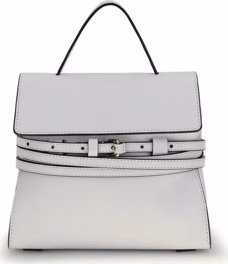 Moschino White Calf Leather Bos Taurus Handbag