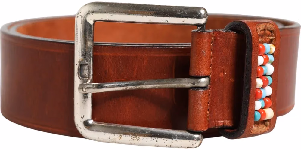 GF Ferre Bordeaux Wide Leather Waist Gold Silver Buckle Belt