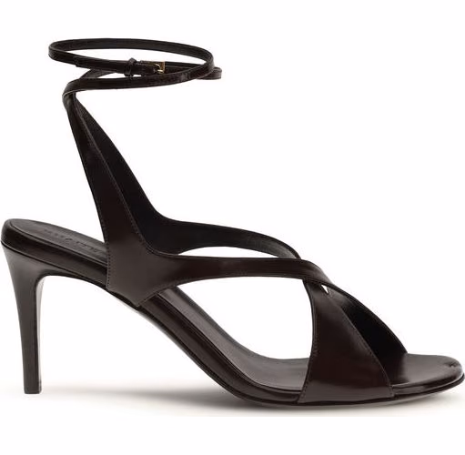 Khaite Black Calf Leather Bos Taurus Strap-On Sandals
