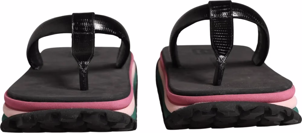 Dolce & Gabbana Multicolor Rubber Chunky Flip Flop Shoes