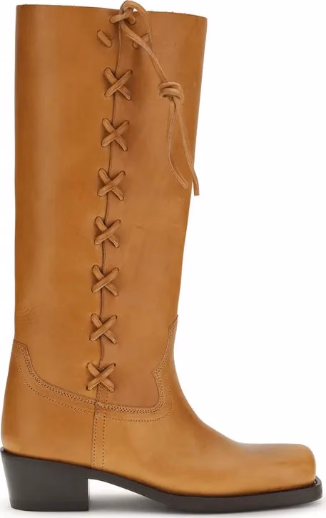 Paris Texas Brown Calf Leather Bos Taurus Lace-Up Boots