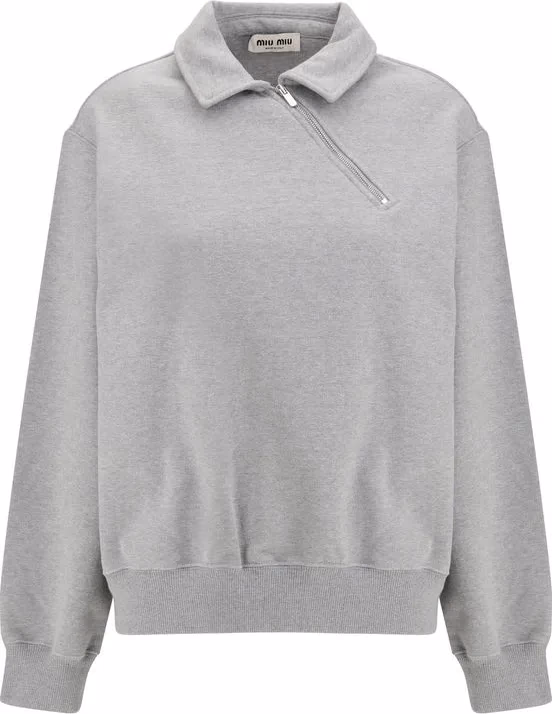 Miu Miu Gray Cotton Sweatshirt
