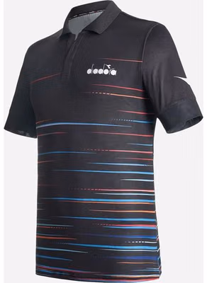 Black Polyester Polo Shirt
