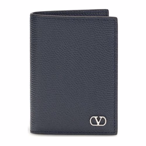 Valentino Garavani Blue Calf Leather Bos Taurus Wallet