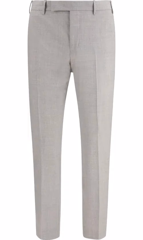 PT Torino Gray Wool Oves Aries Dress Pants