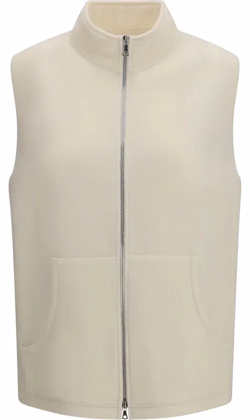 RIER Beige Wool Oves Aries Sleeveless Jacket
