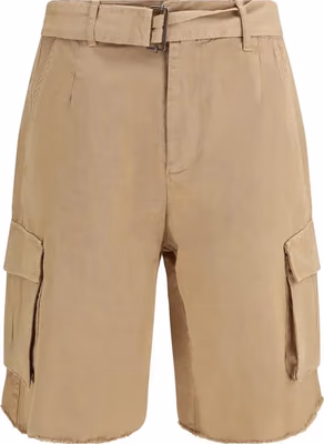 Beige Cotton Bermuda Shorts