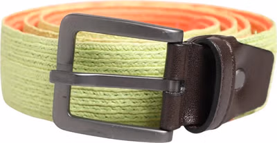 Green Orange Braided Metal Buckle Waist Cintura Belt